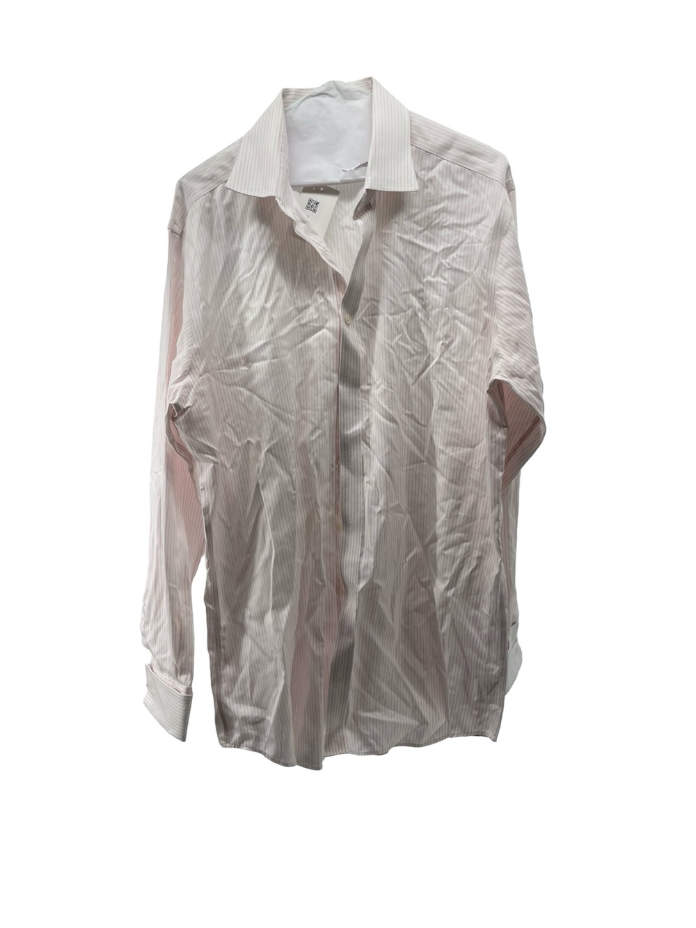 T.M Lewin Men's striped long sleeve dress shirt Size 36 white and pink